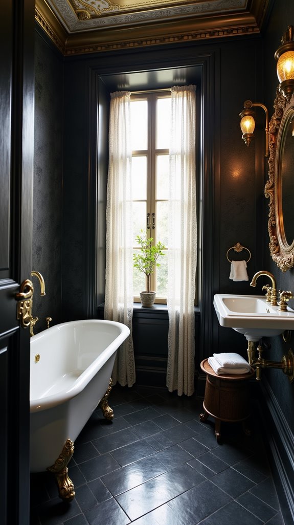 vintage black bathroom elegance