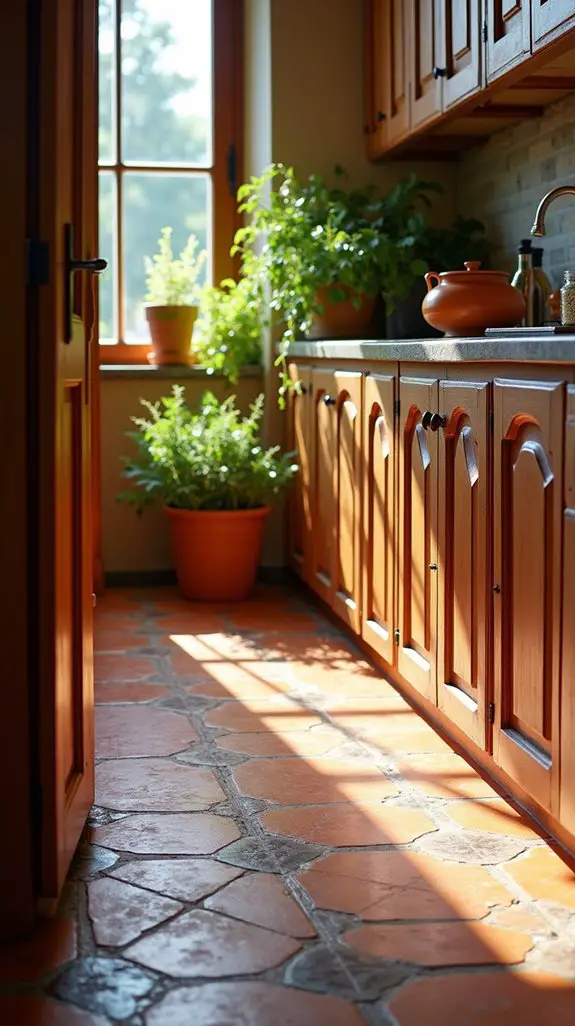 vintage kitchen with terracotta tiles
