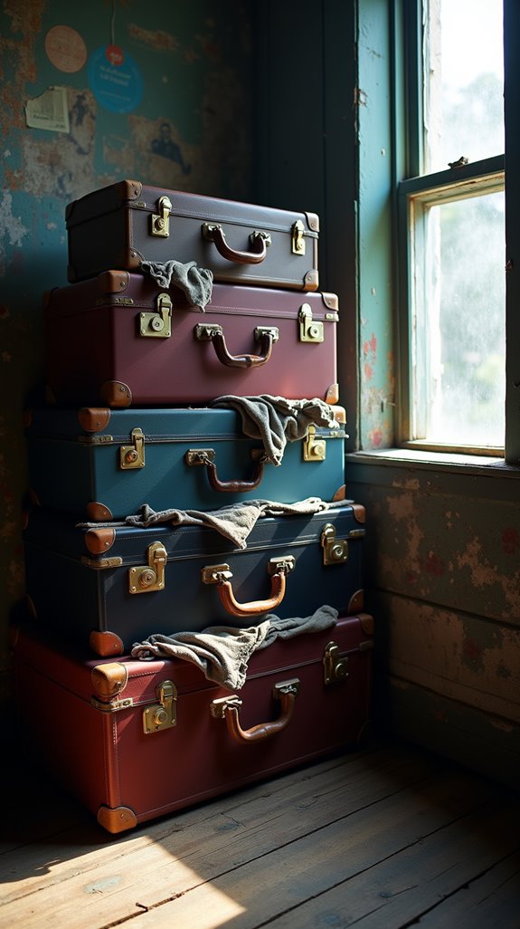 vintage suitcases for storage