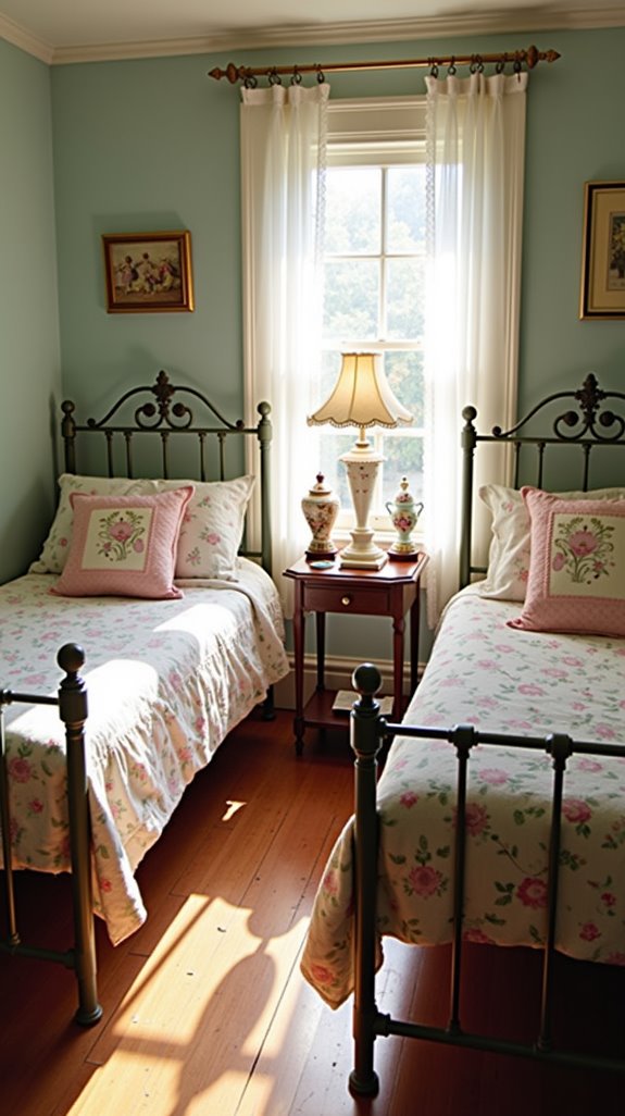 vintage twin beds charm