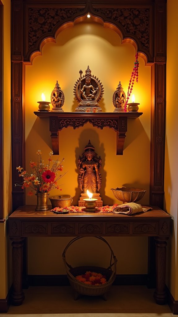 wall mounted pooja shelf solutions