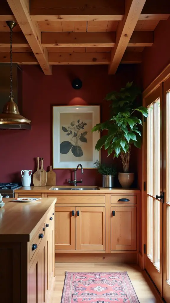 warm wooden burgundy elegance