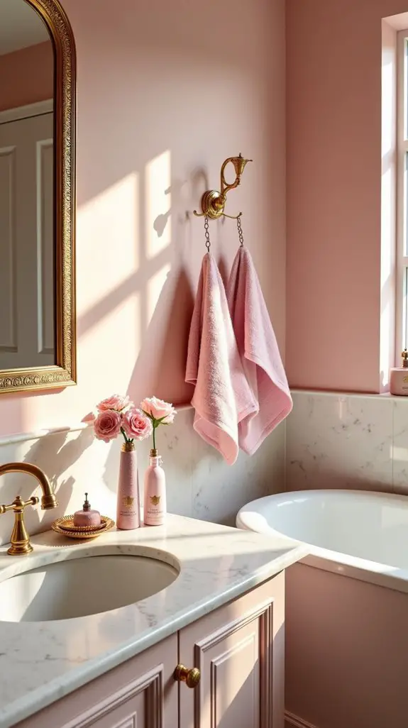 whimsical pink and gold d cor