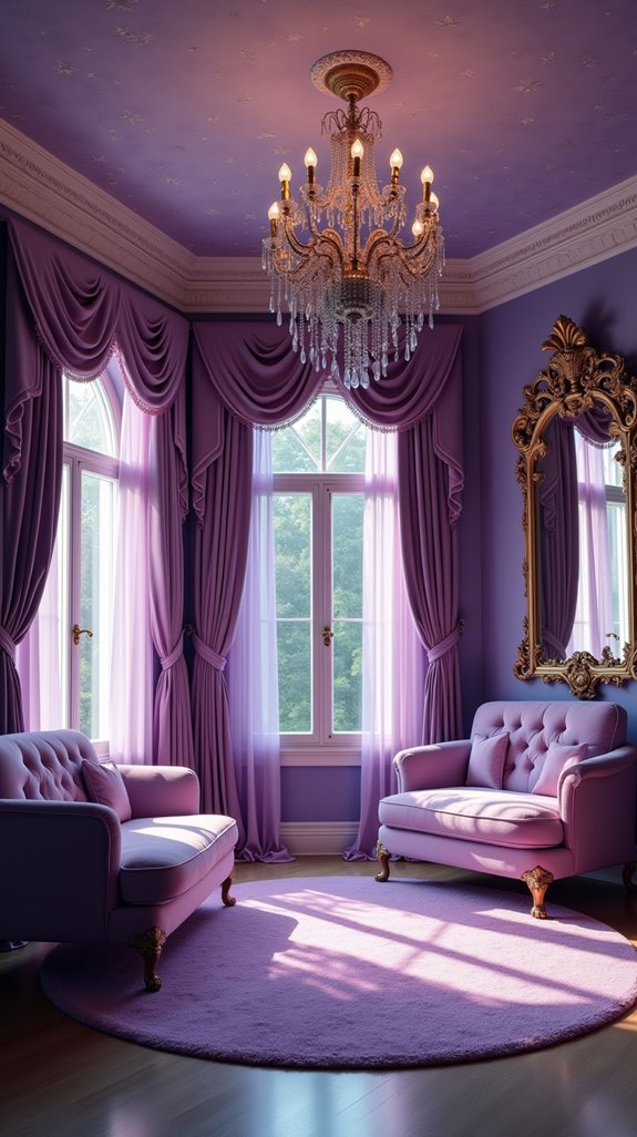 whimsical purple ceiling escape
