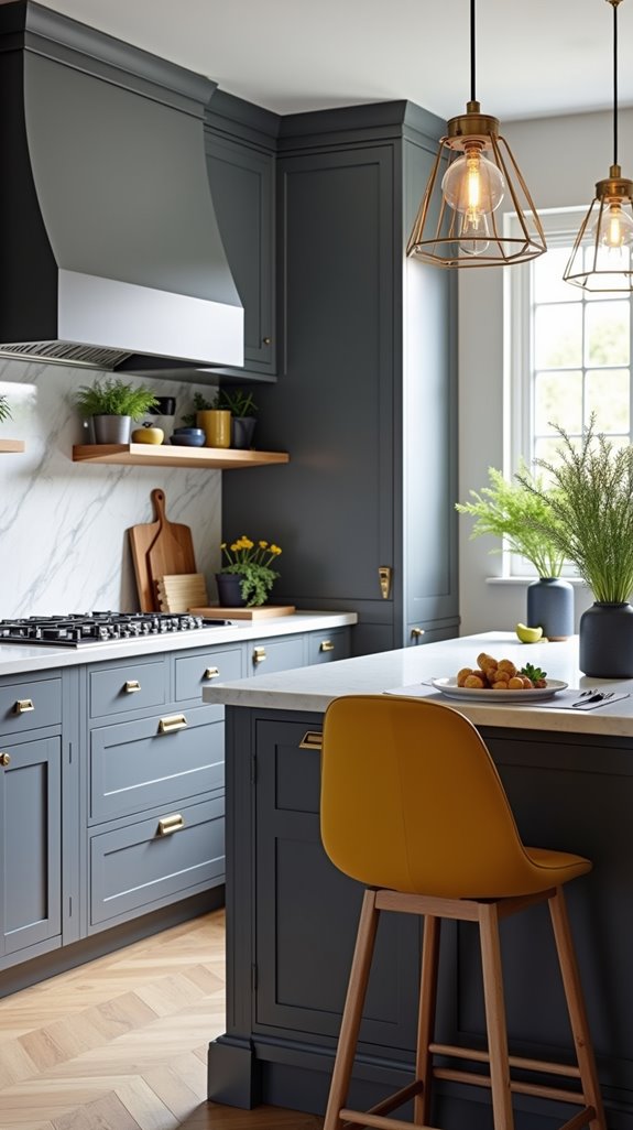 accent colors for gray kitchens