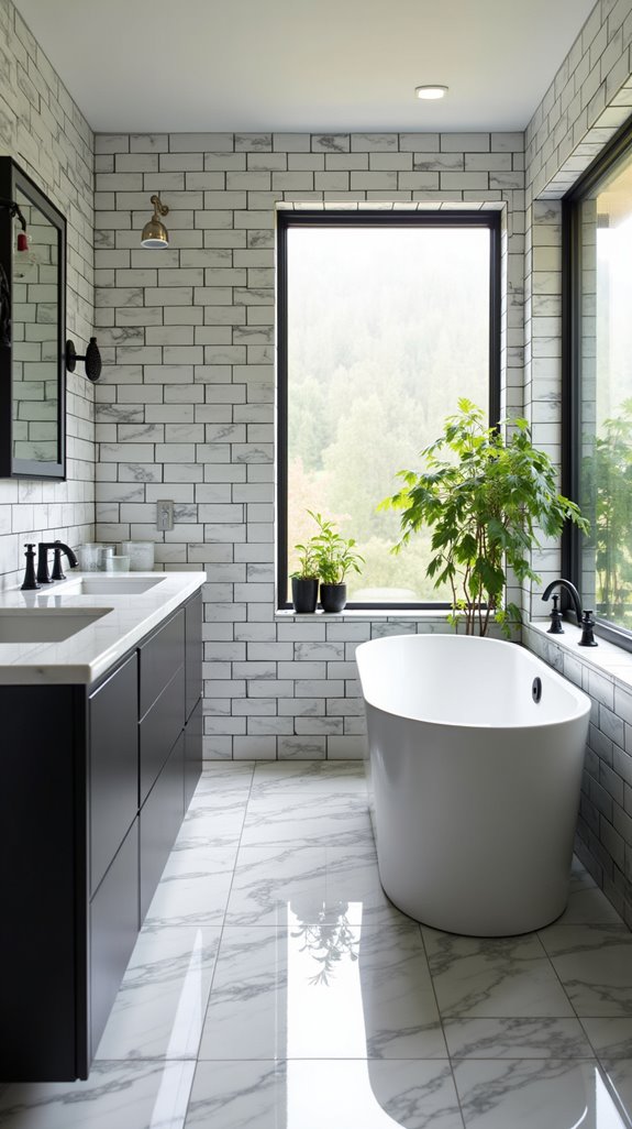 black grout white tiles