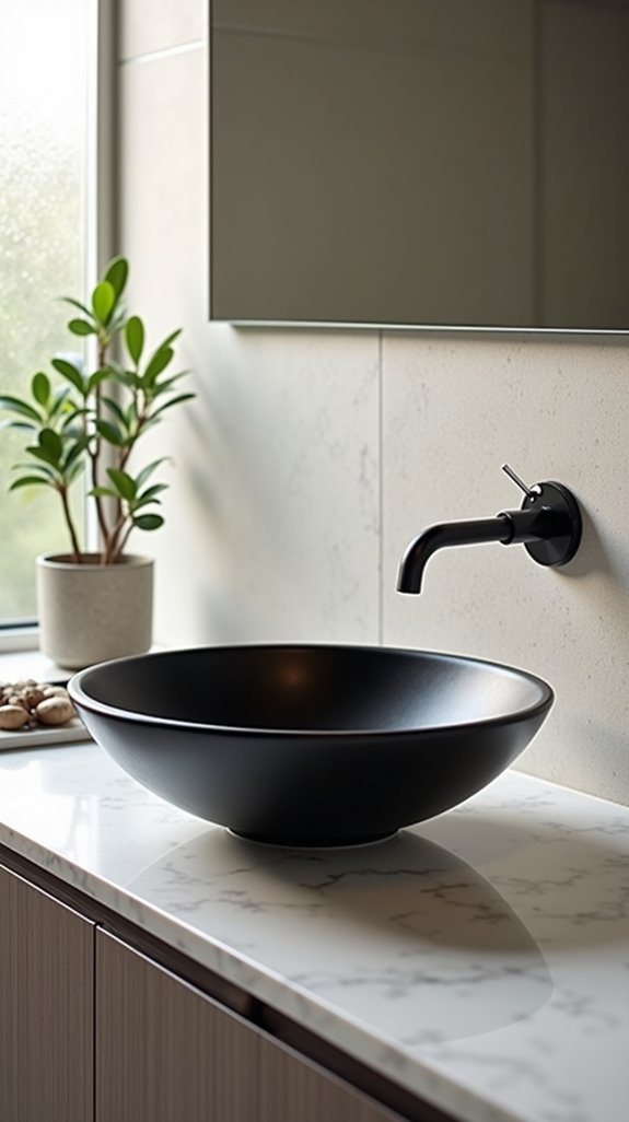 black sinks in bathrooms