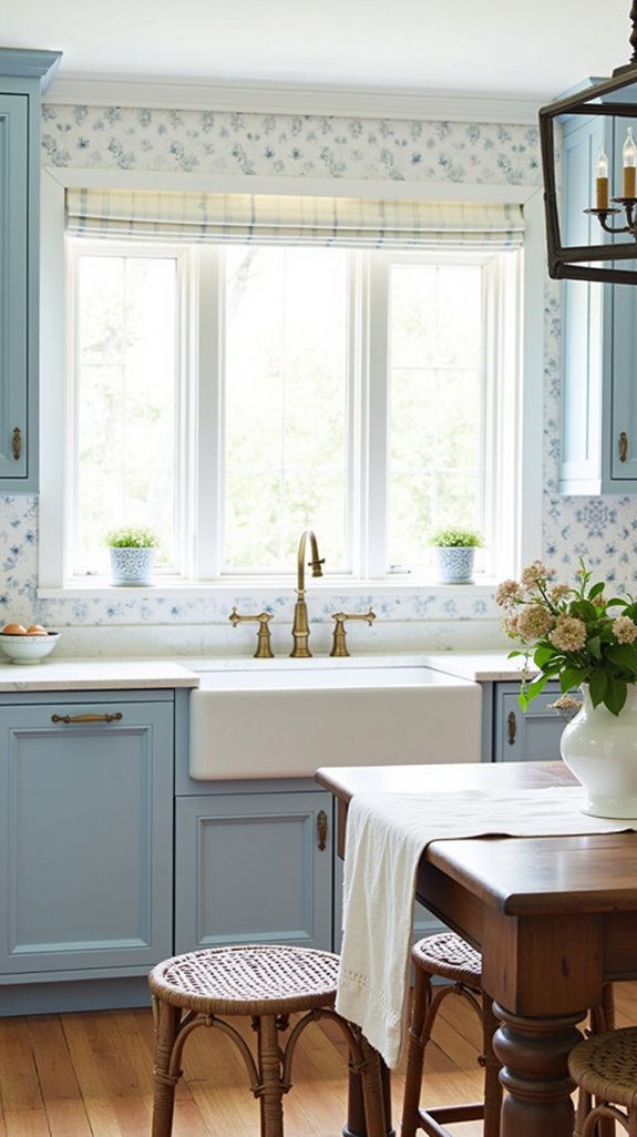 blue and white kitchen