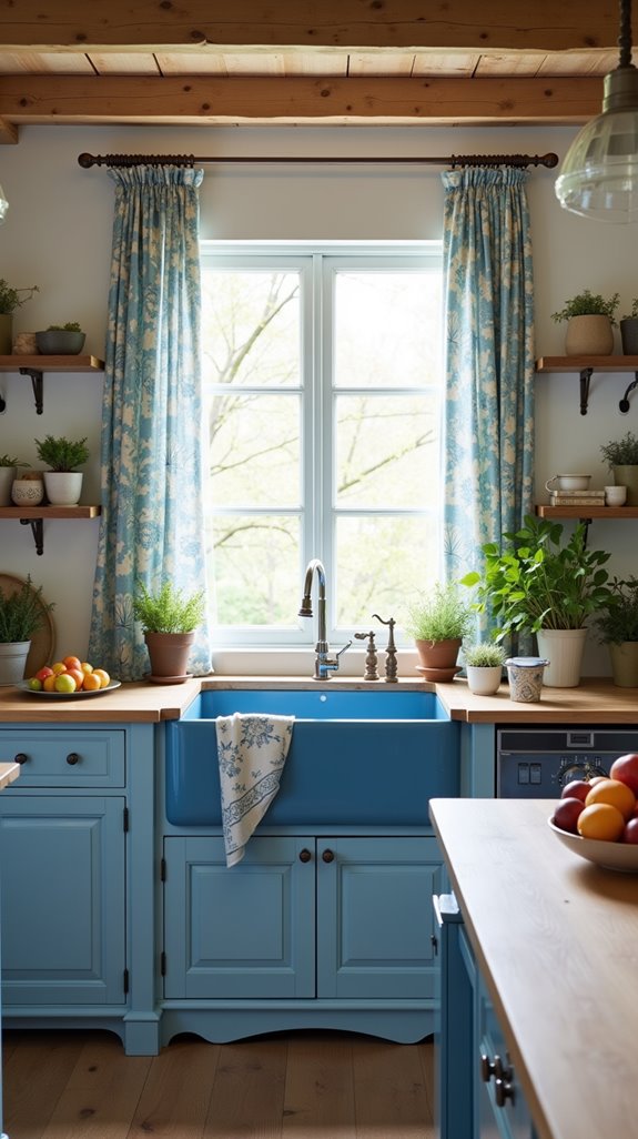 blue farmhouse sink options