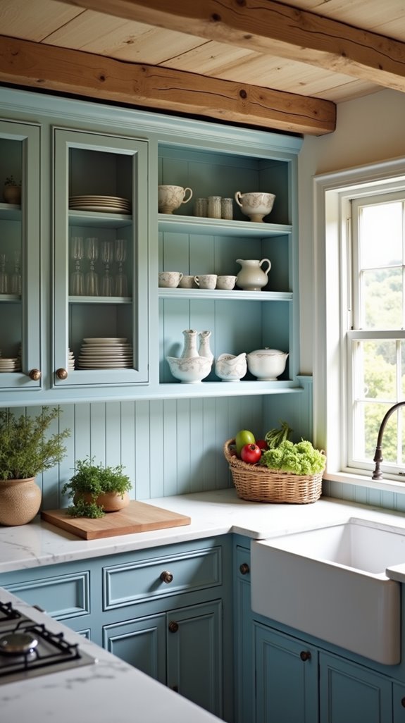 blue shelves charming display
