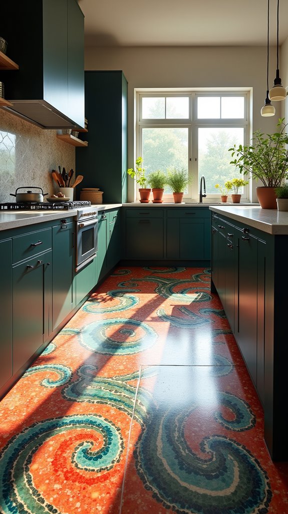 bold and colorful terrazzo