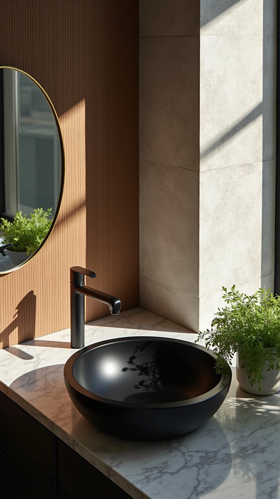 bold black sink textures