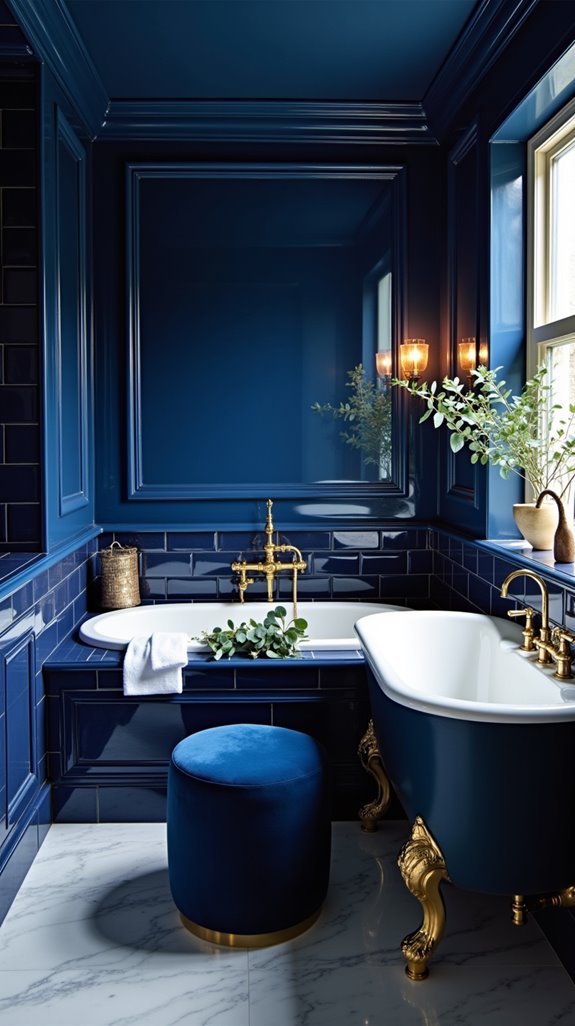 bold blue bathroom transformation