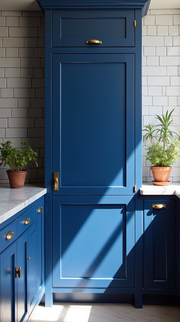 bold cobalt blue cabinets