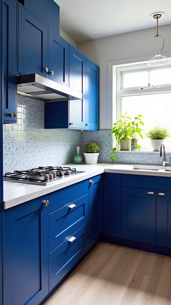bold cobalt kitchen cabinets