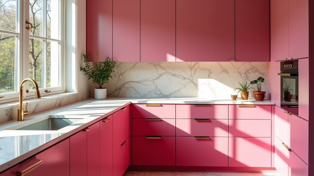 bold pink kitchen designs