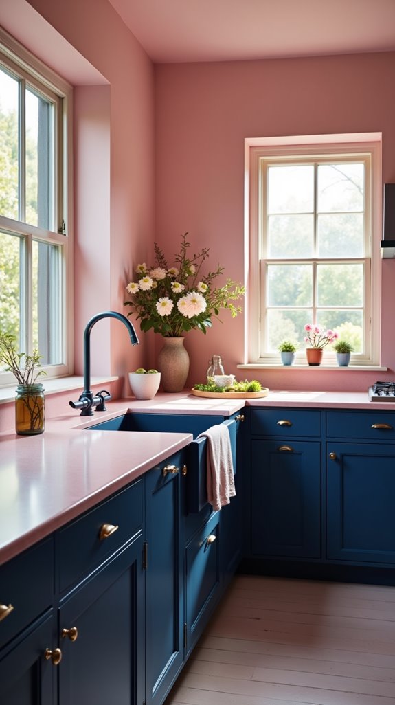 bold pink navy contrast