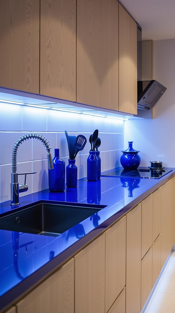 bold royal blue kitchens