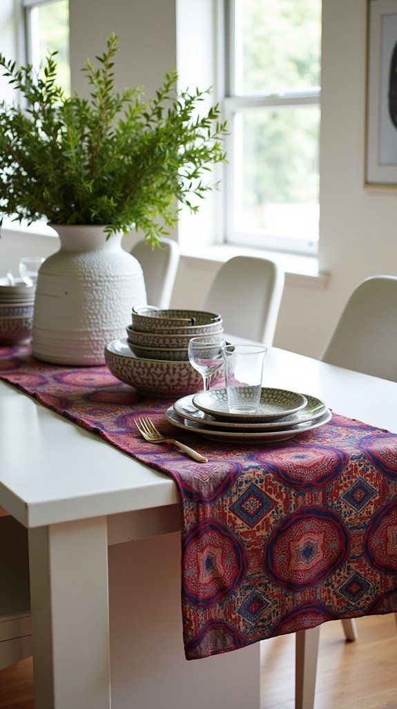 bold runner enhances kitchen