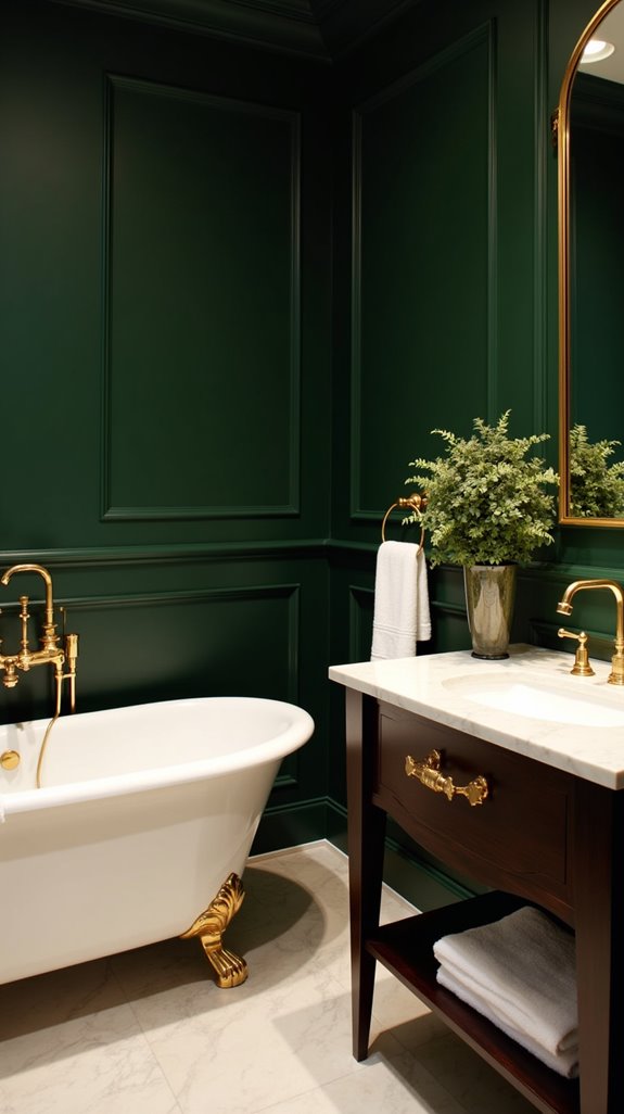 brass hardware enhances bathroom elegance