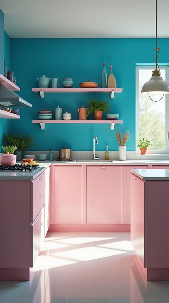 bright blue light pink