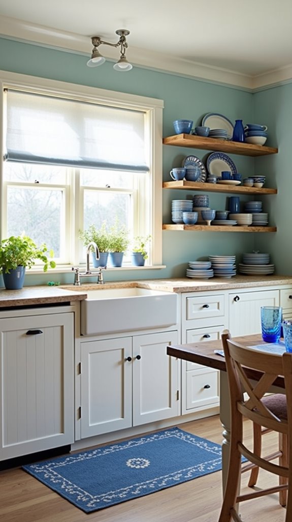 budget cornflower blue kitchen