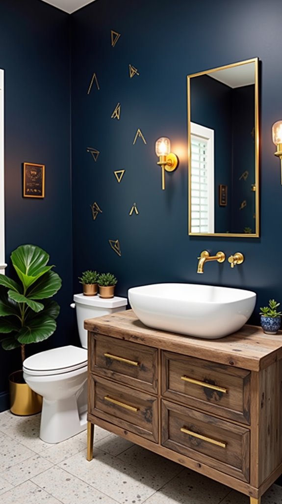 budget friendly blue gold decor