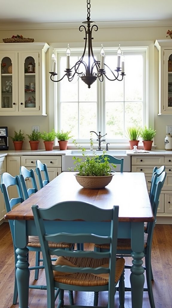 charming blue farmhouse dining