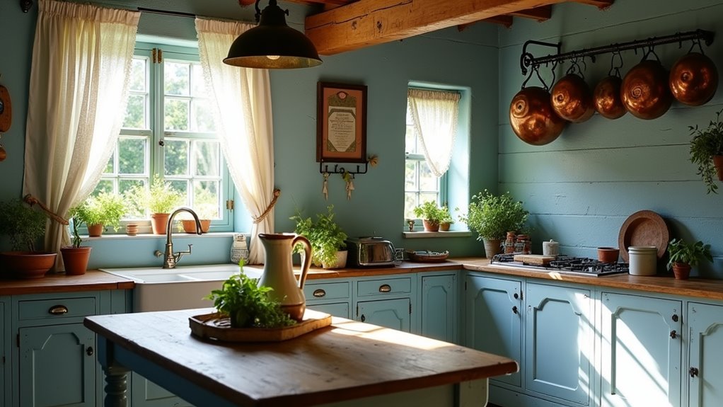 charming blue french kitchens