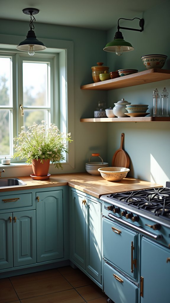 charming blue kitchen lighting