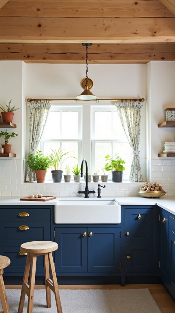 charming rustic blue kitchen