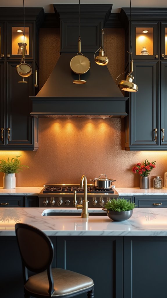 chic bronze backsplash designs
