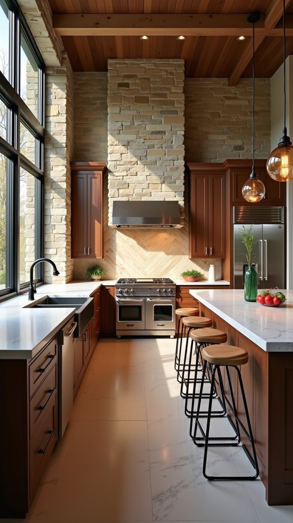 chic stone wall features