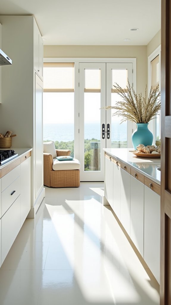 coastal kitchen with wood