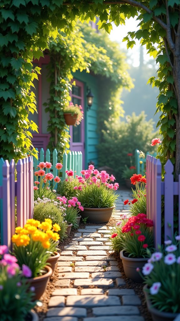 colorful cottage style fencing