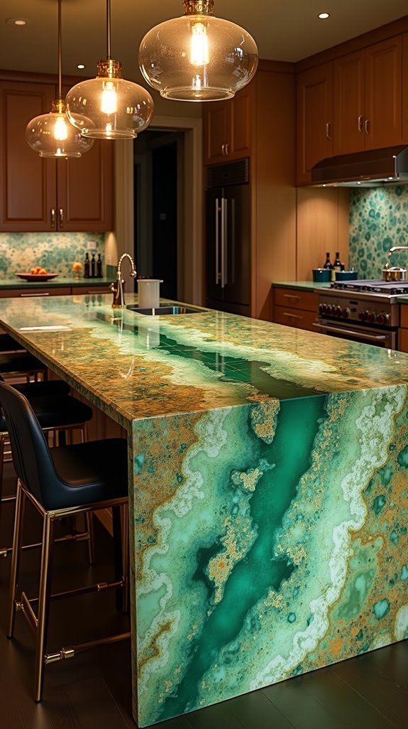 colorful onyx kitchen island