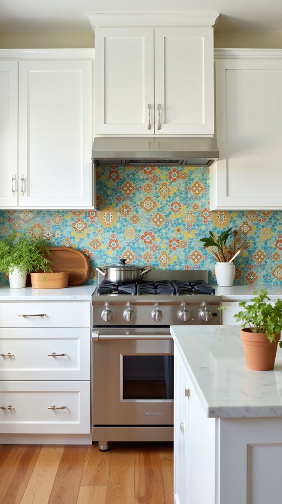 colorful tile kitchen accents