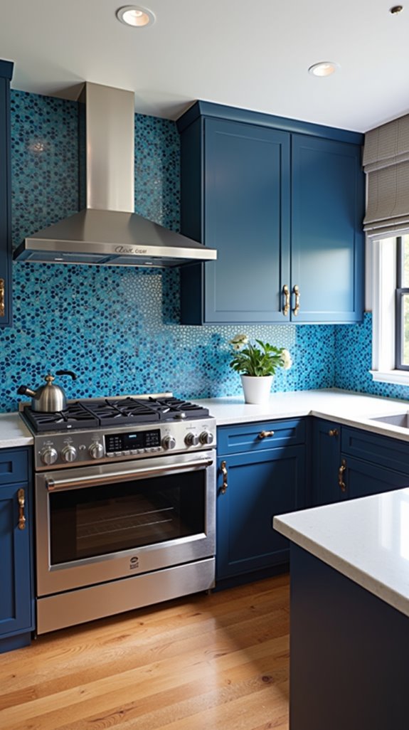 contemporary blue backsplash ideas