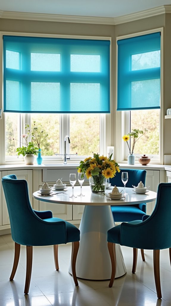 cornflower blue dining elegance