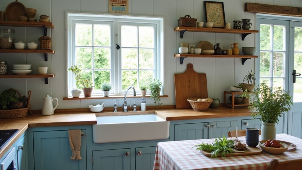 cozy blue country kitchens