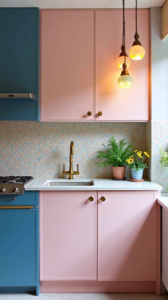 creative pink and blue lighting