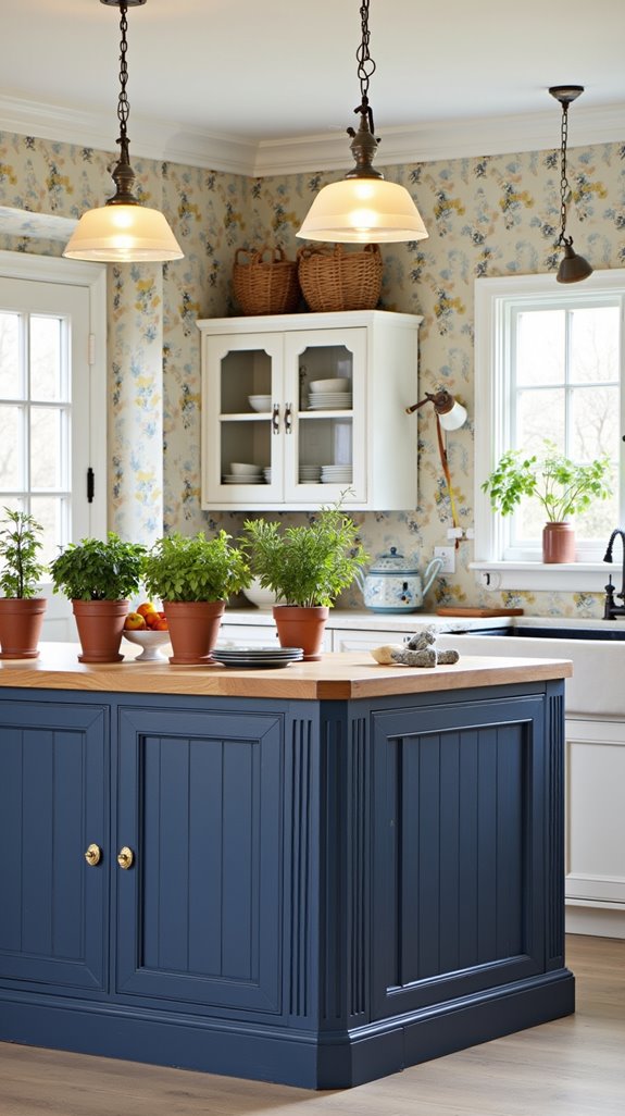 custom blue kitchen islands