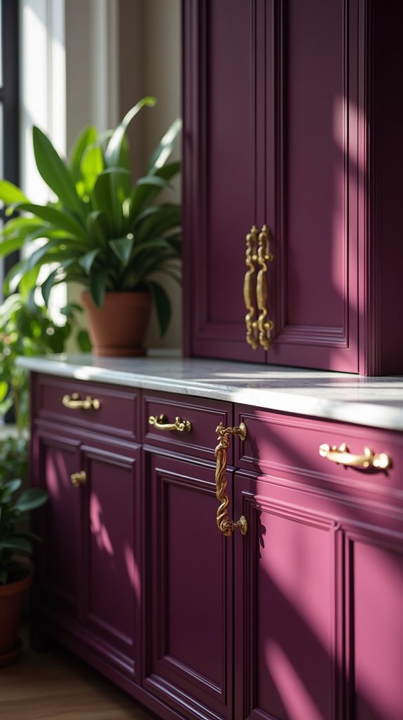 deep aubergine kitchen elegance
