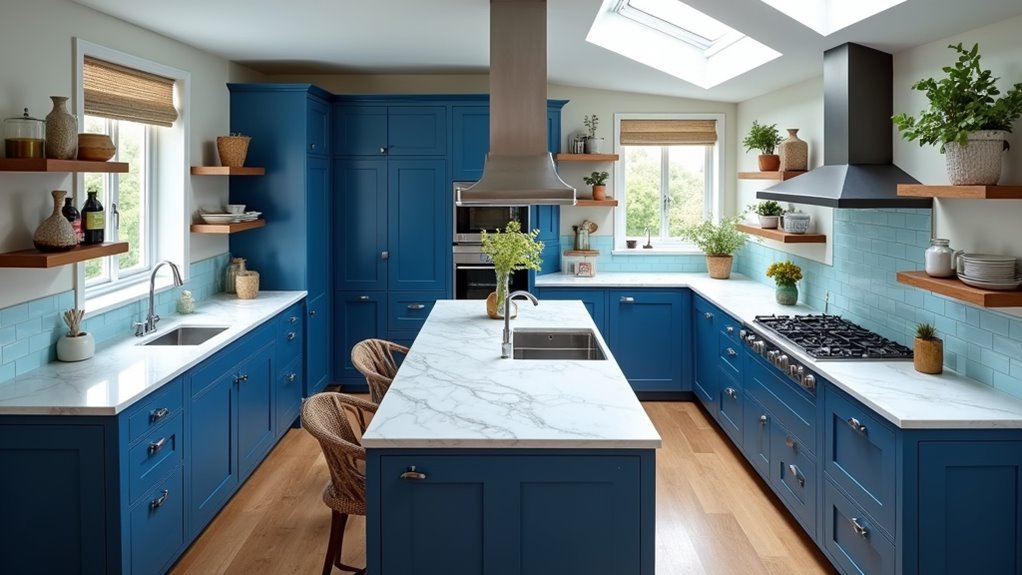 diverse blue kitchen styles