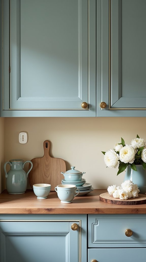 dusty blue cream elegance