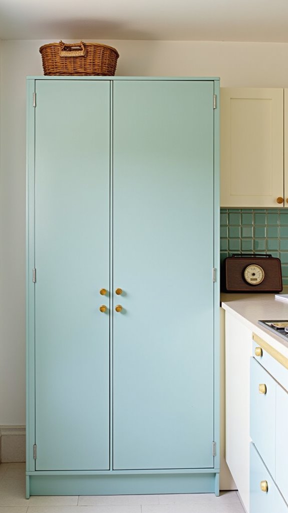 dusty blue kitchen nostalgia