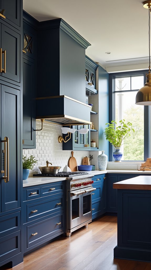 eclectic blue kitchen design