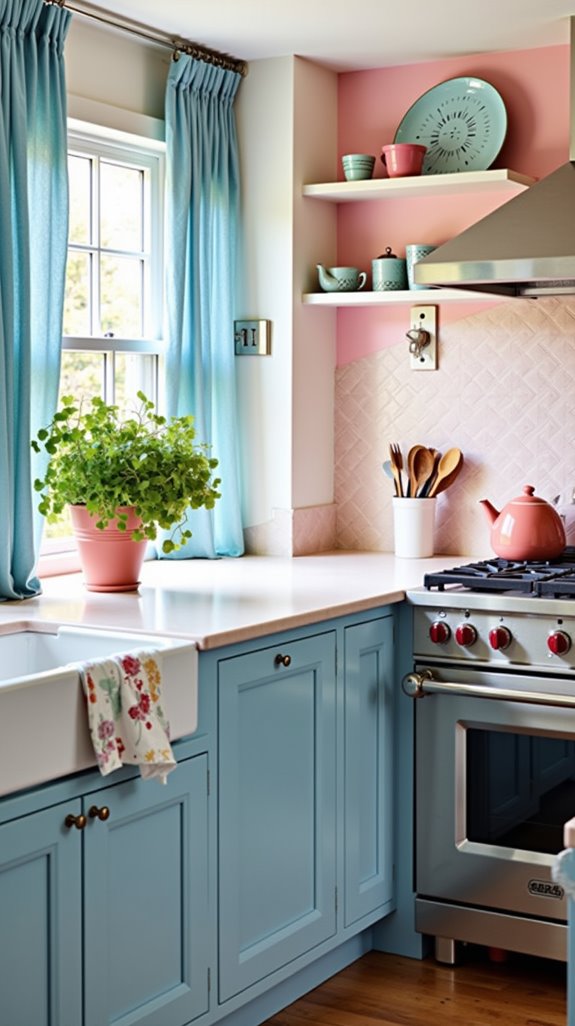 elegant blue and pink