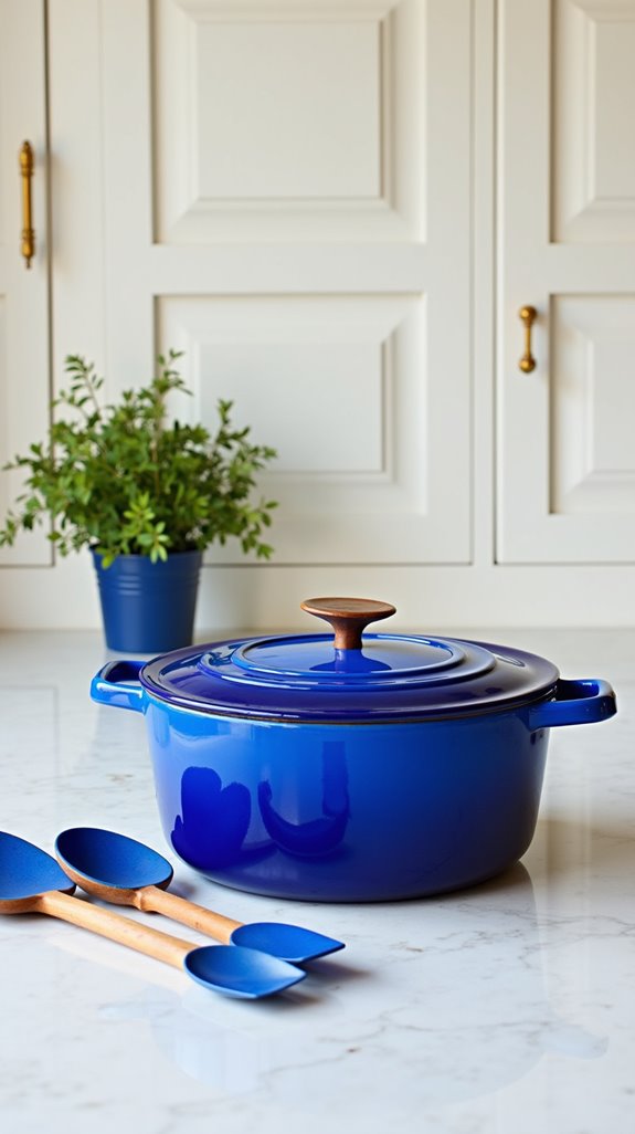 elegant blue cookware collection