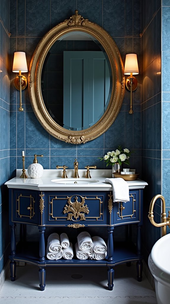 elegant blue gold vanities